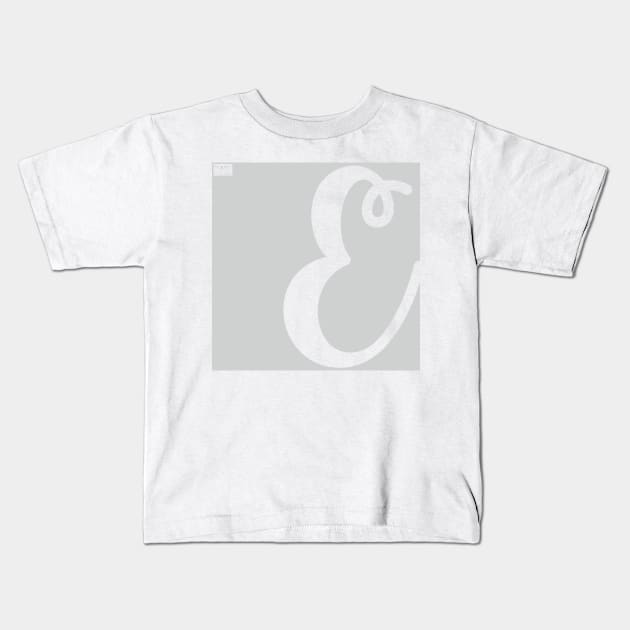 Letter E Elegant Cursive Calligraphy Initial Monogram Kids T-Shirt by porcodiseno